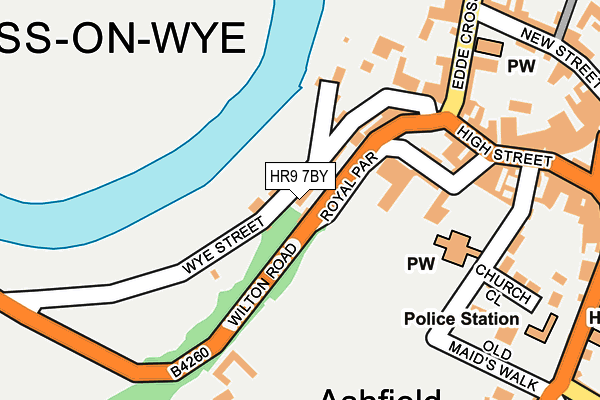 HR9 7BY map - OS OpenMap – Local (Ordnance Survey) HR9 7BY map - OS OpenMap – Local (Ordnance Survey)