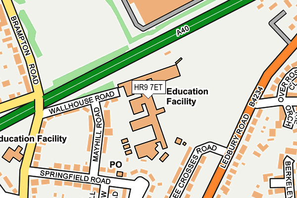 HR9 7ET map - OS OpenMap – Local (Ordnance Survey) HR9 7ET map - OS OpenMap – Local (Ordnance Survey)