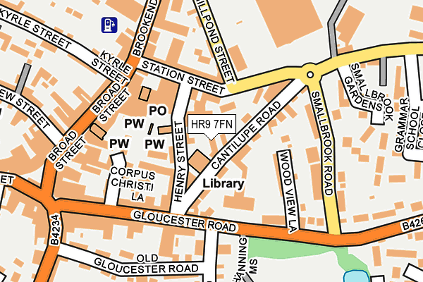 HR9 7FN map - OS OpenMap – Local (Ordnance Survey) HR9 7FN map - OS OpenMap – Local (Ordnance Survey)