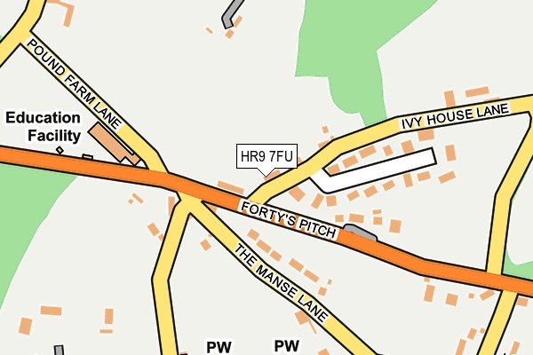 HR9 7FU map - OS OpenMap – Local (Ordnance Survey) HR9 7FU map - OS OpenMap – Local (Ordnance Survey)