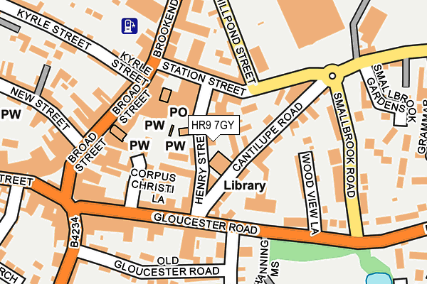 HR9 7GY map - OS OpenMap – Local (Ordnance Survey) HR9 7GY map - OS OpenMap – Local (Ordnance Survey)
