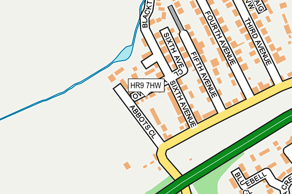 HR9 7HW map - OS OpenMap – Local (Ordnance Survey) HR9 7HW map - OS OpenMap – Local (Ordnance Survey)