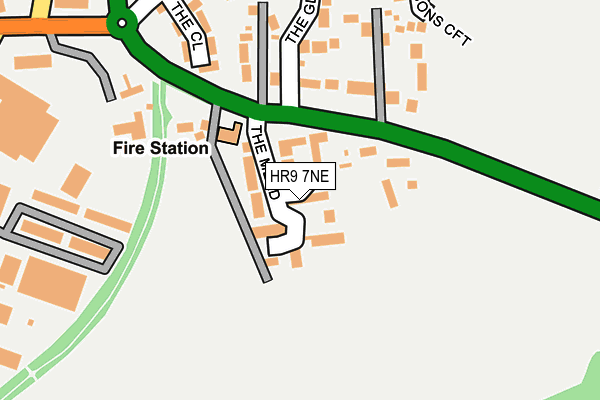 HR9 7NE map - OS OpenMap – Local (Ordnance Survey) HR9 7NE map - OS OpenMap – Local (Ordnance Survey)