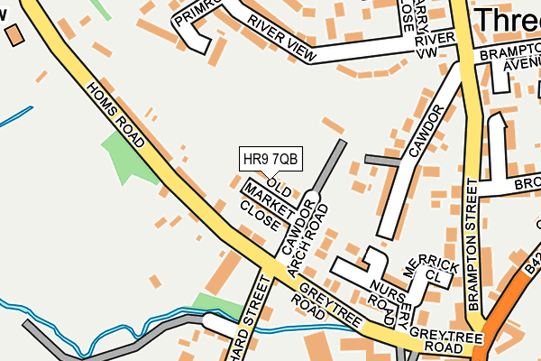 HR9 7QB map - OS OpenMap – Local (Ordnance Survey) HR9 7QB map - OS OpenMap – Local (Ordnance Survey)