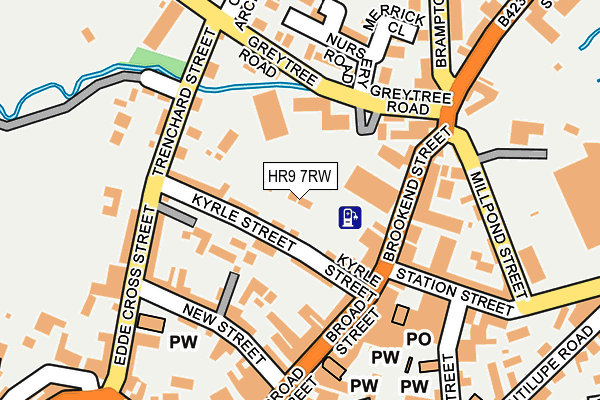 HR9 7RW map - OS OpenMap – Local (Ordnance Survey) HR9 7RW map - OS OpenMap – Local (Ordnance Survey)