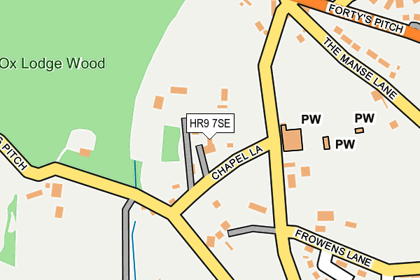HR9 7SE map - OS OpenMap – Local (Ordnance Survey) HR9 7SE map - OS OpenMap – Local (Ordnance Survey)