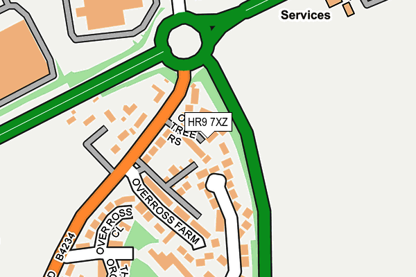 HR9 7XZ map - OS OpenMap – Local (Ordnance Survey) HR9 7XZ map - OS OpenMap – Local (Ordnance Survey)