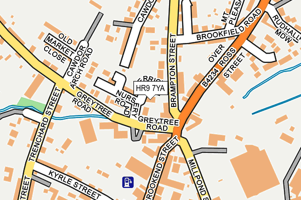 HR9 7YA map - OS OpenMap – Local (Ordnance Survey) HR9 7YA map - OS OpenMap – Local (Ordnance Survey)