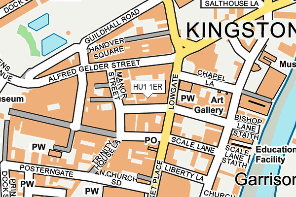 HU1 1ER map - OS OpenMap – Local (Ordnance Survey)