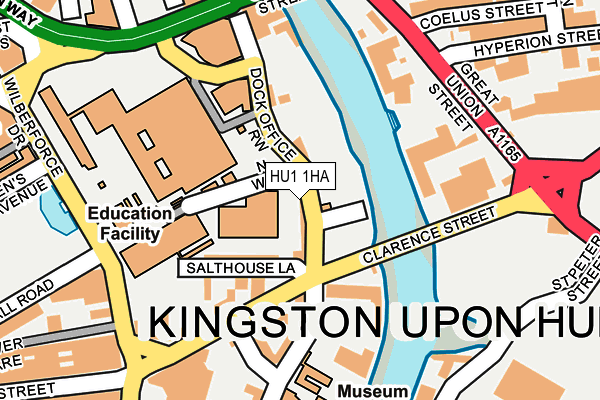 HU1 1HA map - OS OpenMap – Local (Ordnance Survey) HU1 1HA map - OS OpenMap – Local (Ordnance Survey)