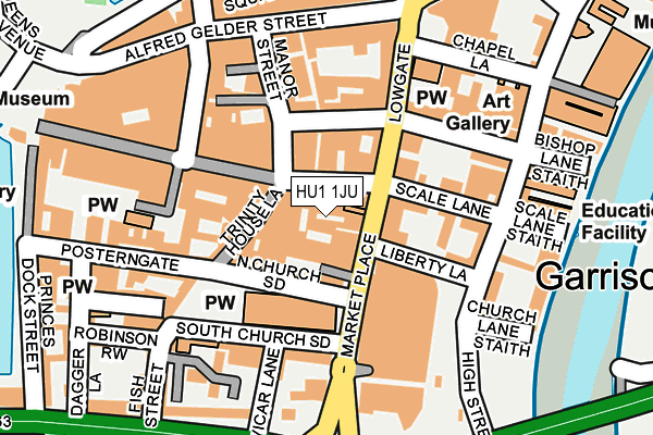 HU1 1JU map - OS OpenMap – Local (Ordnance Survey)