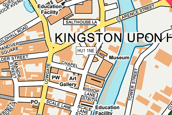 HU1 1NE map - OS OpenMap – Local (Ordnance Survey) HU1 1NE map - OS OpenMap – Local (Ordnance Survey)