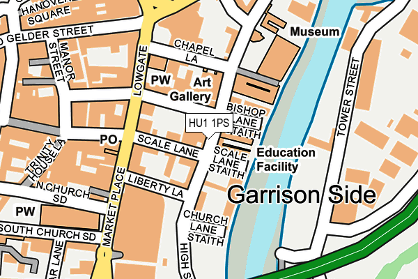 HU1 1PS map - OS OpenMap – Local (Ordnance Survey)