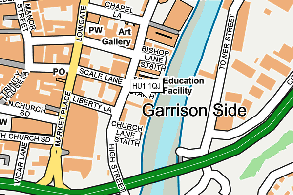 HU1 1QJ map - OS OpenMap – Local (Ordnance Survey)