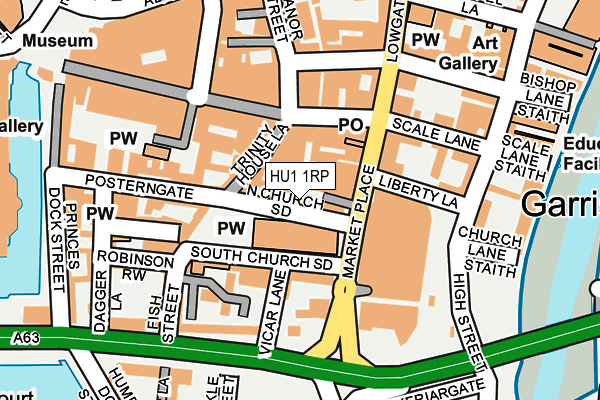 HU1 1RP map - OS OpenMap – Local (Ordnance Survey)
