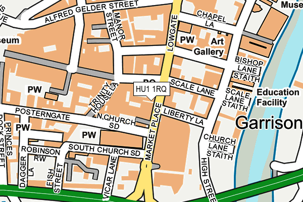 HU1 1RQ map - OS OpenMap – Local (Ordnance Survey)