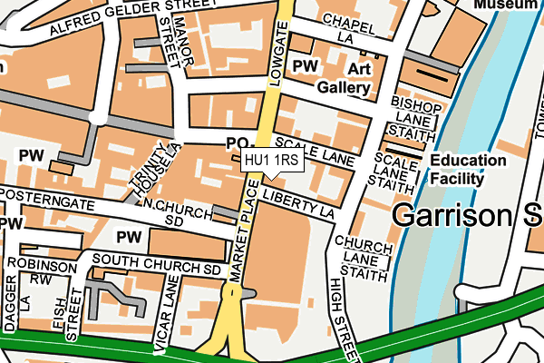 HU1 1RS map - OS OpenMap – Local (Ordnance Survey)