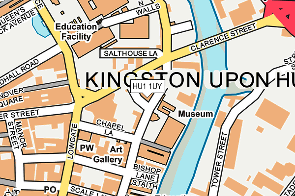 HU1 1UY map - OS OpenMap – Local (Ordnance Survey)