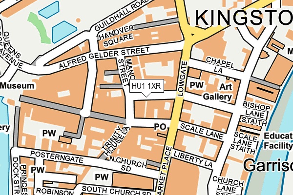 HU1 1XR map - OS OpenMap – Local (Ordnance Survey)