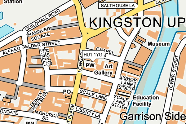 HU1 1YG map - OS OpenMap – Local (Ordnance Survey)