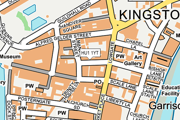 HU1 1YT map - OS OpenMap – Local (Ordnance Survey)