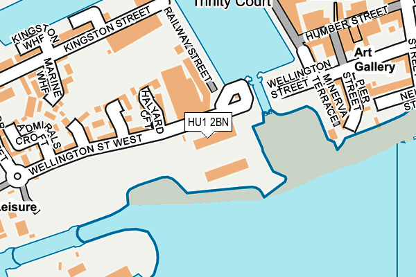 HU1 2BN map - OS OpenMap – Local (Ordnance Survey) HU1 2BN map - OS OpenMap – Local (Ordnance Survey)