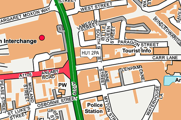 HU1 2PA map - OS OpenMap – Local (Ordnance Survey) HU1 2PA map - OS OpenMap – Local (Ordnance Survey)