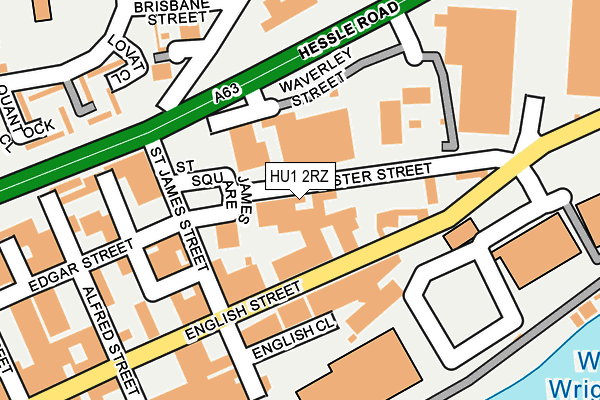 HU1 2RZ map - OS OpenMap – Local (Ordnance Survey) HU1 2RZ map - OS OpenMap – Local (Ordnance Survey)