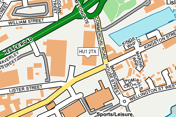 HU1 2TX map - OS OpenMap – Local (Ordnance Survey) HU1 2TX map - OS OpenMap – Local (Ordnance Survey)