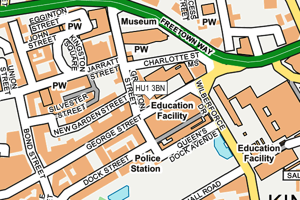 HU1 3BN map - OS OpenMap – Local (Ordnance Survey) HU1 3BN map - OS OpenMap – Local (Ordnance Survey)