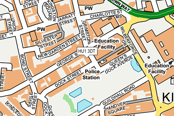 HU1 3DT map - OS OpenMap – Local (Ordnance Survey)