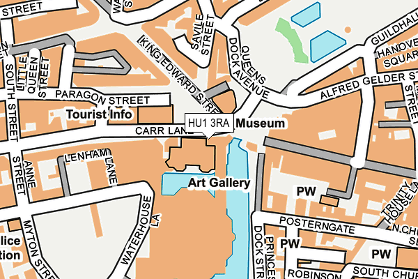 HU1 3RA map - OS OpenMap – Local (Ordnance Survey)