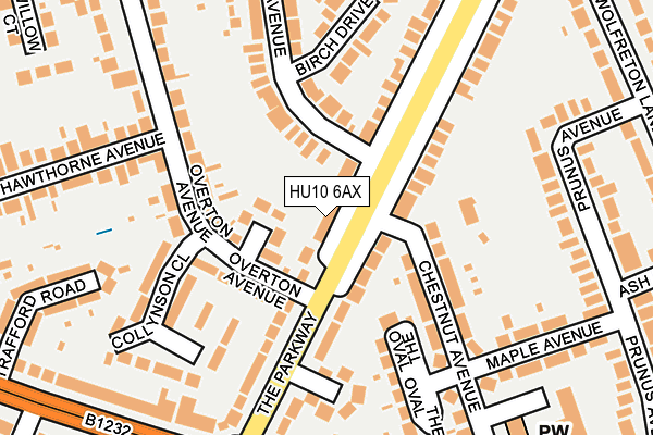 HU10 6AX map - OS OpenMap – Local (Ordnance Survey) HU10 6AX map - OS OpenMap – Local (Ordnance Survey)