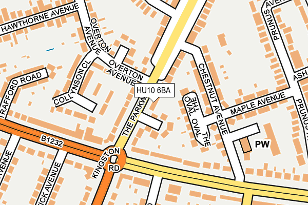 HU10 6BA map - OS OpenMap – Local (Ordnance Survey) HU10 6BA map - OS OpenMap – Local (Ordnance Survey)