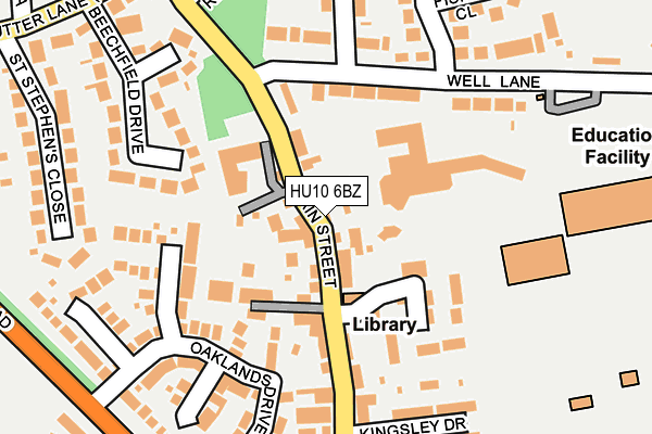 HU10 6BZ map - OS OpenMap – Local (Ordnance Survey) HU10 6BZ map - OS OpenMap – Local (Ordnance Survey)