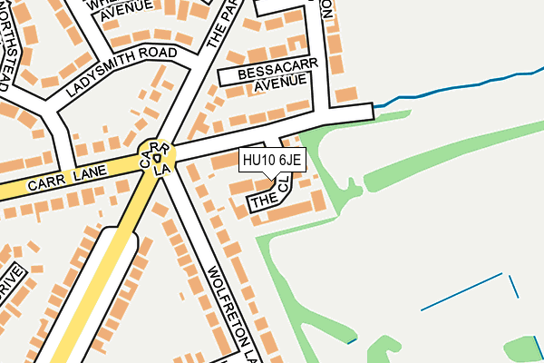 HU10 6JE map - OS OpenMap – Local (Ordnance Survey)