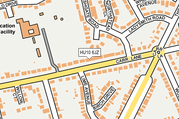 HU10 6JZ map - OS OpenMap – Local (Ordnance Survey) HU10 6JZ map - OS OpenMap – Local (Ordnance Survey)