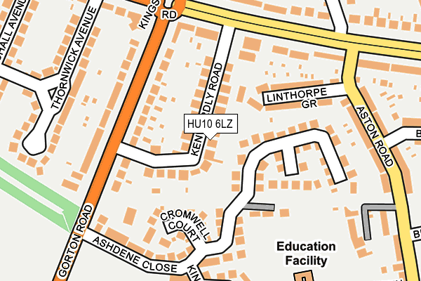 HU10 6LZ map - OS OpenMap – Local (Ordnance Survey)
