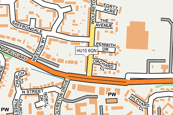 HU10 6QN map - OS OpenMap – Local (Ordnance Survey)