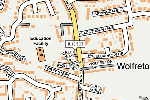 HU10 6QT map - OS OpenMap – Local (Ordnance Survey)