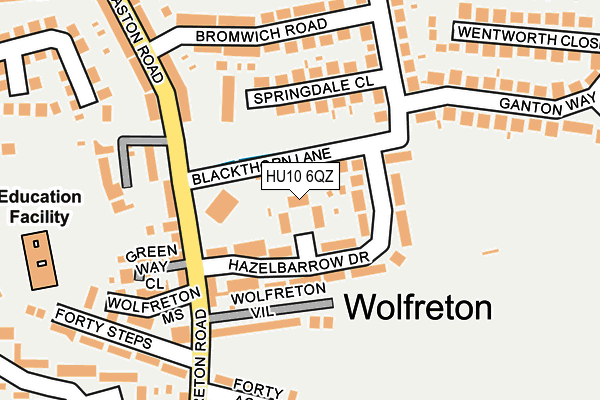 HU10 6QZ map - OS OpenMap – Local (Ordnance Survey)
