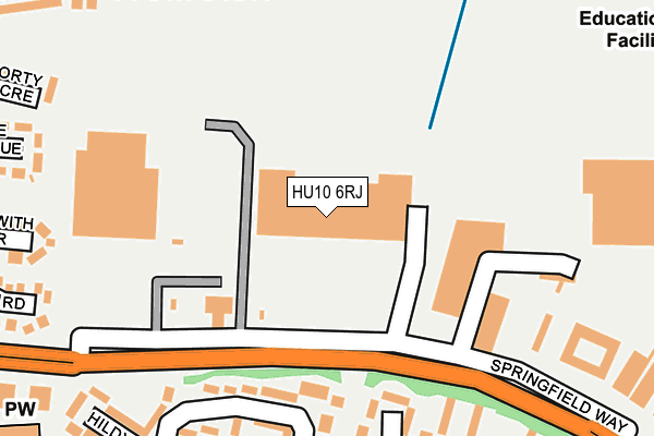 HU10 6RJ map - OS OpenMap – Local (Ordnance Survey)