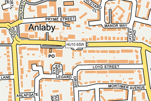 HU10 6SW map - OS OpenMap – Local (Ordnance Survey) HU10 6SW map - OS OpenMap – Local (Ordnance Survey)
