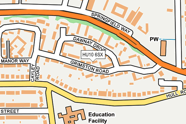 HU10 6SX map - OS OpenMap – Local (Ordnance Survey) HU10 6SX map - OS OpenMap – Local (Ordnance Survey)