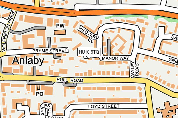 HU10 6TQ map - OS OpenMap – Local (Ordnance Survey)