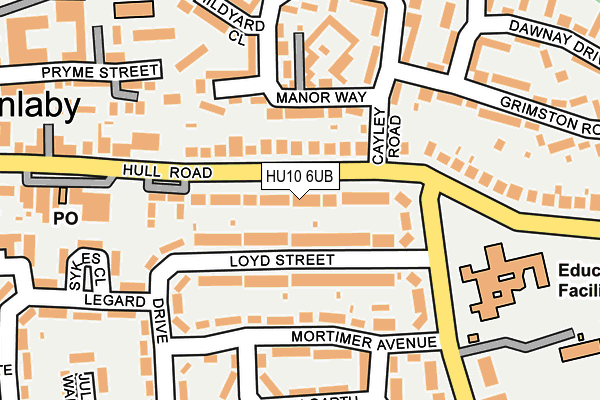 HU10 6UB map - OS OpenMap – Local (Ordnance Survey) HU10 6UB map - OS OpenMap – Local (Ordnance Survey)