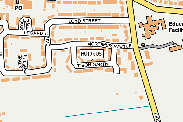 HU10 6US map - OS OpenMap – Local (Ordnance Survey) HU10 6US map - OS OpenMap – Local (Ordnance Survey)