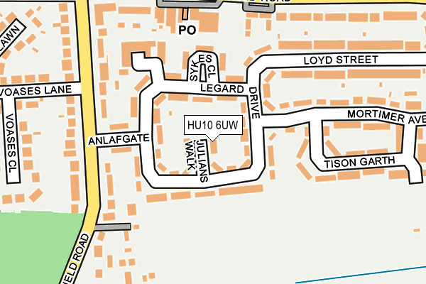 HU10 6UW map - OS OpenMap – Local (Ordnance Survey) HU10 6UW map - OS OpenMap – Local (Ordnance Survey)