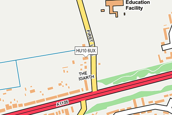 HU10 6UX map - OS OpenMap – Local (Ordnance Survey) HU10 6UX map - OS OpenMap – Local (Ordnance Survey)