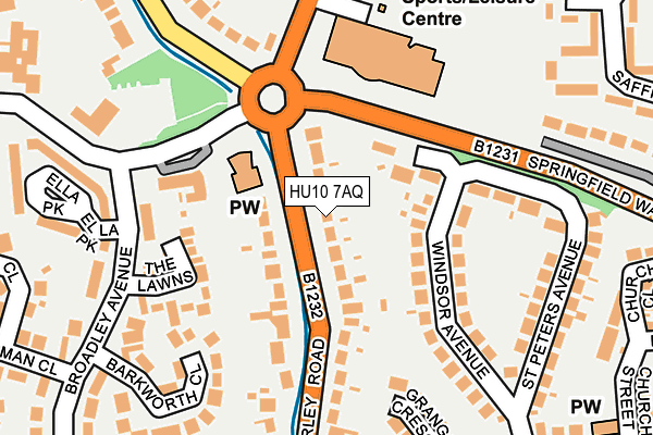 HU10 7AQ map - OS OpenMap – Local (Ordnance Survey)